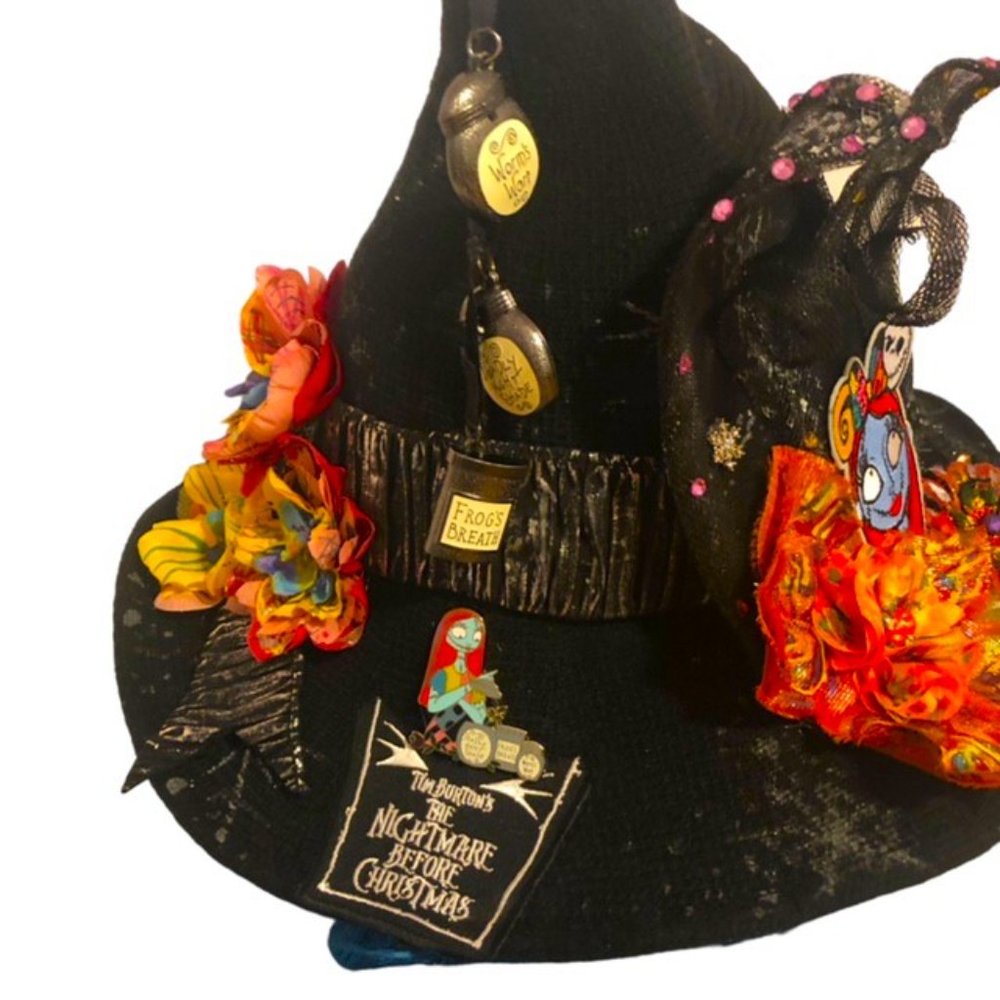 The Nightmare Before Christmas SALLY Halloween Black Hat Handcrafted NEW - Picture 7 of 8